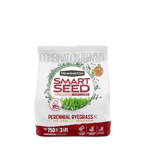 Pennington Smart Seed Perennial Ryegrass Sun or Shade Grass Seed and Fertilizer 3 lb Supply