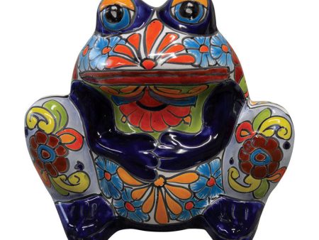 Avera Products Talavera 7 in. H X 6 in. W Ceramic Frog Planter Multicolored Hot on Sale