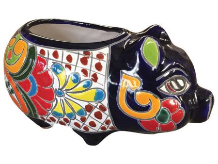 Avera Products Talavera 6 in. H X 9 in. W Ceramic Pig Planter Multicolored For Discount