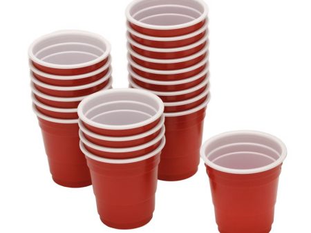 BarY3 2 oz Red White Polypropylene Disposable Shot Glass Supply