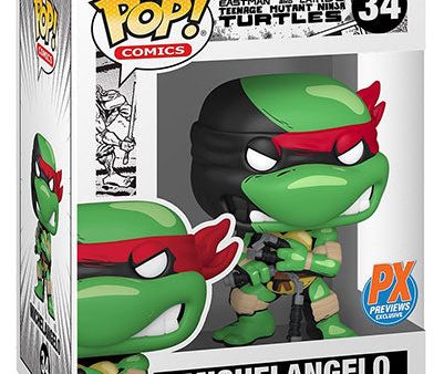 FUNKO POPS TMNT Turtles Michelangelo w Chase Black&White 34 For Cheap