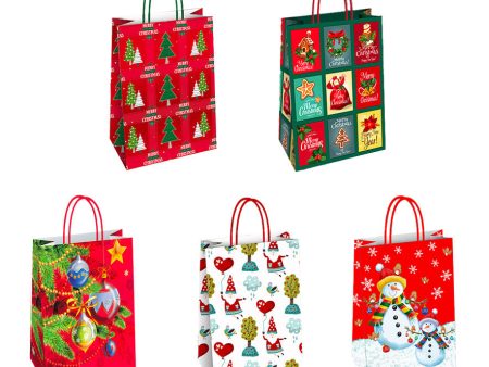 Shopper Natale Carta Piccolo 26x12x35cm Imballo 25pz For Discount