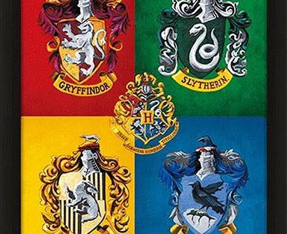 Quadro 3D Harry Potter Colourful Crests Cheap