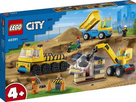 60391 City Great Vehicles Camion da Cantiere e Gru con Palla Online