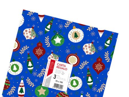 Carta Regalo Natale Confezione 3 Fogli 70x100cm Cheap