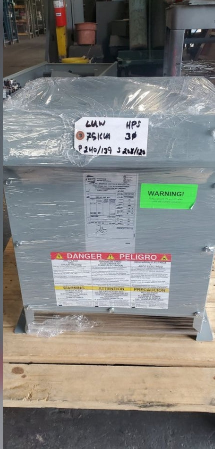 75 kVA 240 139 Volt Primary to 208 240 Volt Secondary 3 Phase Transformer Online now