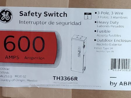 TH3366R SAFETY SWITCH DISCONNECT 600A 3P HD N3R 600V FUSIBLE BRAND NEW IN BOX For Cheap